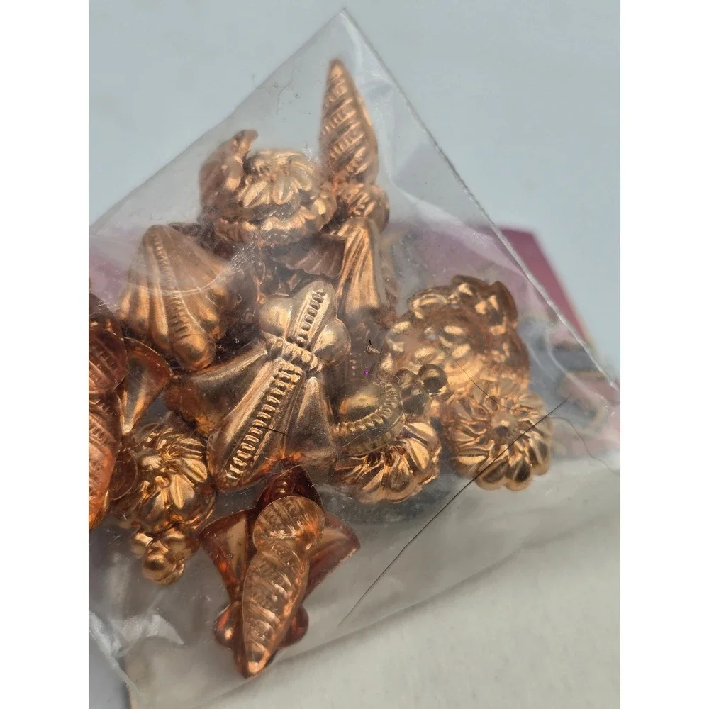Vintage Tandy‎ Leather Crafts Mini Metal Charms Copper Tone DIY Celestial Boho